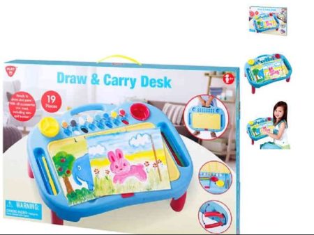 PLAYGO DRAW AND CARRY DESK - 19 PIECES Cheap