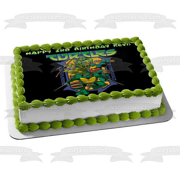 Teenage Mutant Ninja Turtles Donatello Michaelangelo Leonardo and Raphael Tmnt Edible Cake Topper Image ABPID03846 on Sale