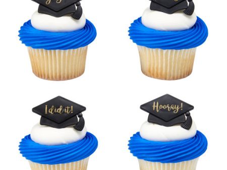 Grad Hat Sayings Cupcake Rings Online