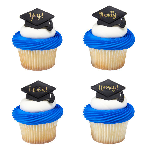 Grad Hat Sayings Cupcake Rings Online