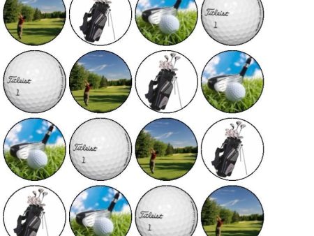 Golf Sport Golf Club Ball Bag Edible Cupcake Topper Images ABPID01739 Cheap