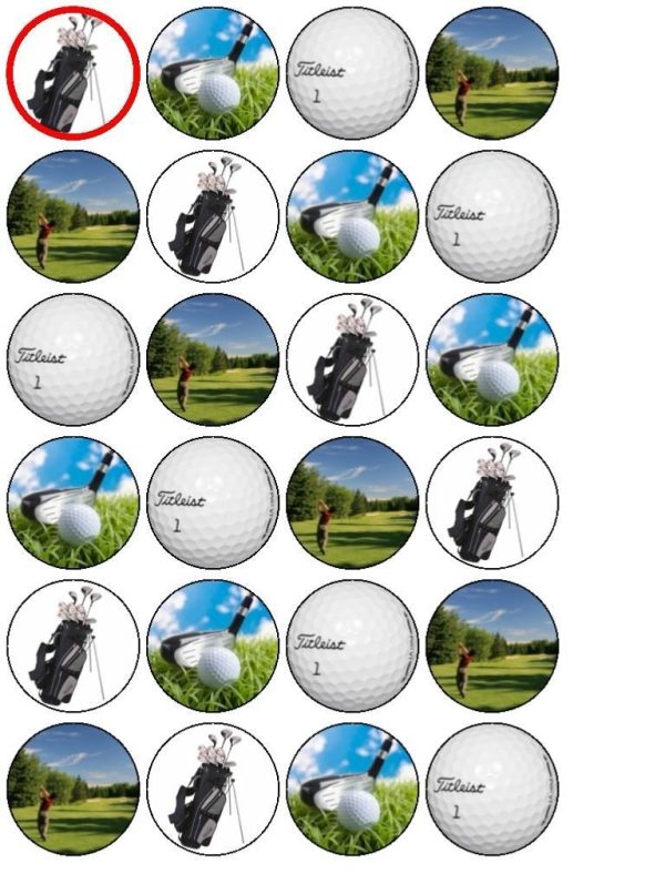 Golf Sport Golf Club Ball Bag Edible Cupcake Topper Images ABPID01739 Cheap