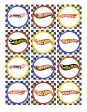 Hot Wheels Assorted Logos Black and White Checkered Background Edible Cupcake Topper Images ABPID01257 Discount