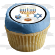 Happy Hanukkah Dreidel Menorah Star of David Edible Cupcake Topper Images ABPID01265 Cheap