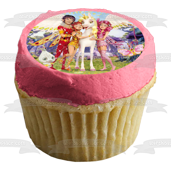 Mia and Me Phuddle Onchao Mo Yuko and a Butterfly Edible Cake Topper Image ABPID01476 on Sale