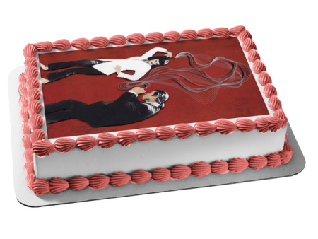 Pulp Fiction Vincent Mia Wallace Dancing Red Background Edible Cake Topper Image ABPID27149 on Sale