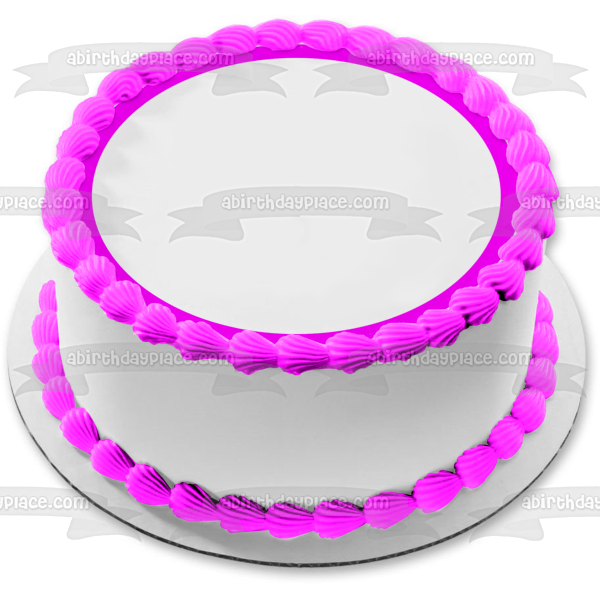 Pink Circle White Interior Edible Cake Topper Image ABPID13007 Sale