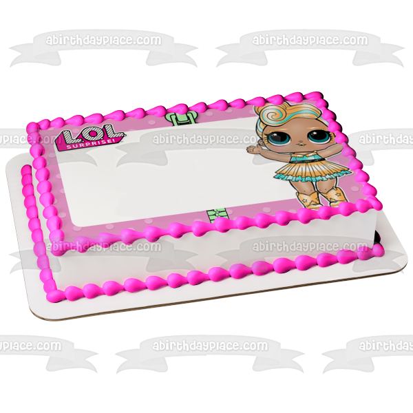 LOL Surprise Luxe Purple Polka Dot Edges Edible Cake Topper Image Frame ABPID27156 Fashion