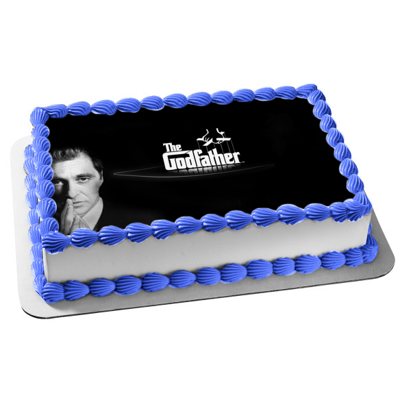 The Godfather Michael Corleone Black and White Edible Cake Topper Image ABPID27134 For Discount