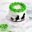 Western Roper Team Silhouette Bull Edible Cake Topper Image ABPID01156 Fashion