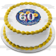 Happy 60th Birthday Candles Stars Confetti Edible Cake Topper Image ABPID13025 Sale