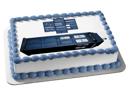 Doctor Who Tardis Time Traveling Machine Edible Cake Topper Image ABPID07852 Online