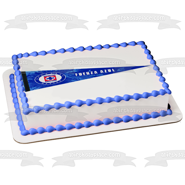 Cruz Azul Futbol Club, A.C, Mexican Football Club Logo Pennant Edible Cake Topper Image ABPID25505 Supply