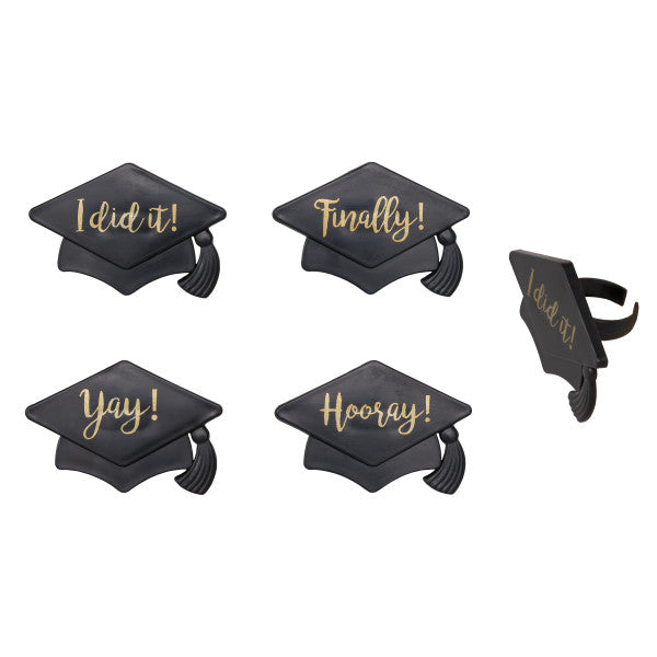 Grad Hat Sayings Cupcake Rings Online