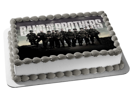 Band of Brothers Various Soldiers Black and White Edible Cake Topper Image ABPID27117 Online now