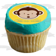 Baby Monkey Blue Yellow Backgrounds Edible Cupcake Topper Images ABPID01203 Sale