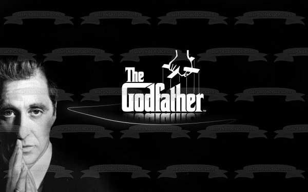 The Godfather Michael Corleone Black and White Edible Cake Topper Image ABPID27134 For Discount