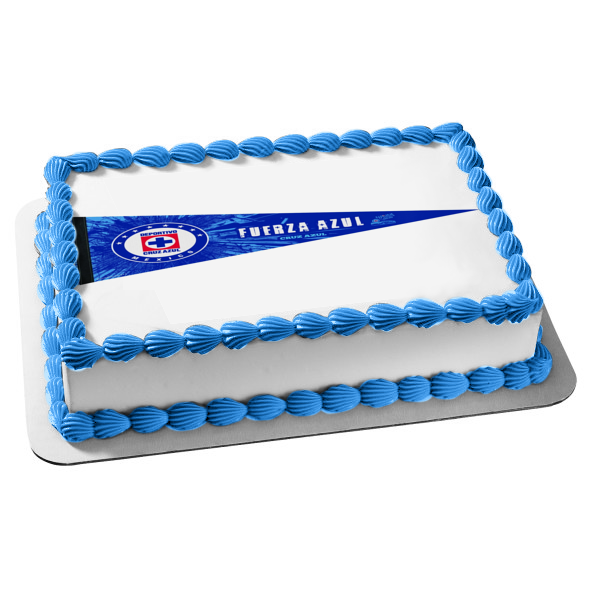 Cruz Azul Futbol Club, A.C, Mexican Football Club Logo Pennant Edible Cake Topper Image ABPID25505 Supply