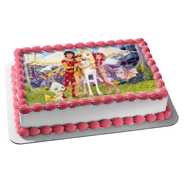 Mia and Me Phuddle Onchao Mo Yuko and a Butterfly Edible Cake Topper Image ABPID01476 on Sale