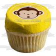 Baby Monkey Blue Yellow Backgrounds Edible Cupcake Topper Images ABPID01203 Sale