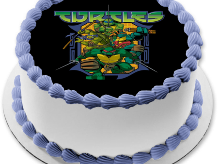 Teenage Mutant Ninja Turtles Donatello Michaelangelo Leonardo and Raphael Tmnt Edible Cake Topper Image ABPID03846 on Sale