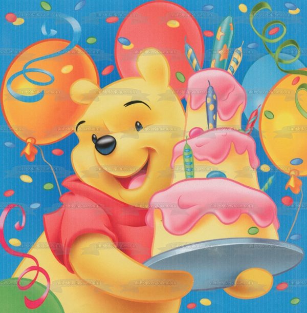 Disney Winnie the Pooh Pooh Bear Cake Balloons Edible Cake Topper Image ABPID09299 Discount