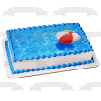 Red Yellow Blue White Beach Ball Floating on Pool Edible Cake Topper Image ABPID09398 Online Sale