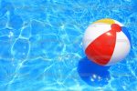 Red Yellow Blue White Beach Ball Floating on Pool Edible Cake Topper Image ABPID09398 Online Sale