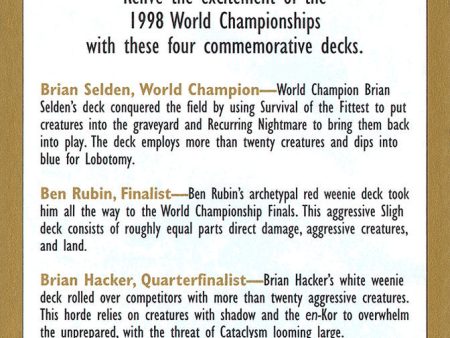 1998 World Championships Ad [World Championship Decks 1998] Supply