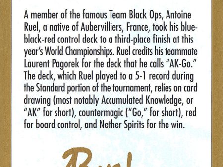 Antoine Ruel Bio [World Championship Decks 2001] Discount